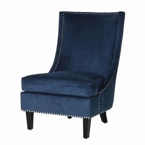 The Wolsely Blue Velvet Slipper Chair