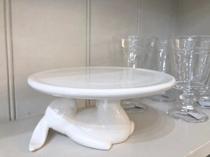 Small White Rabbit Cake Plate