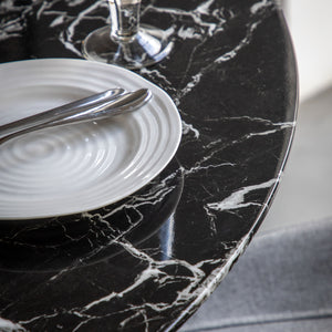 Tonnarello Round Black Marble Table