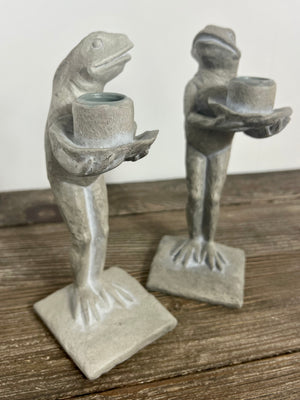 Set of Frog Candlestick Holders