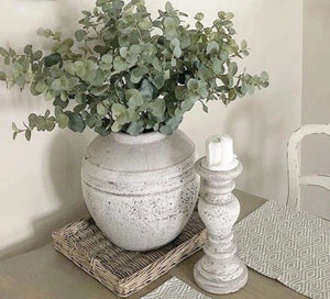 Corfe Aged Stone Candlestick - 2 Sizes