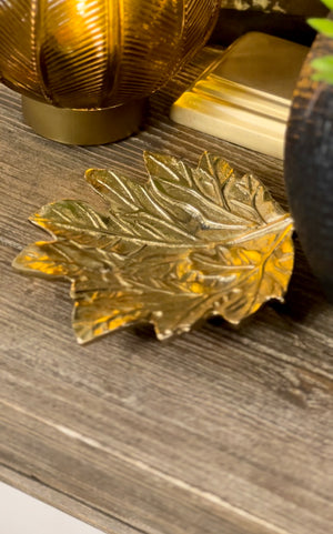 Golden Maple Leaf Dish