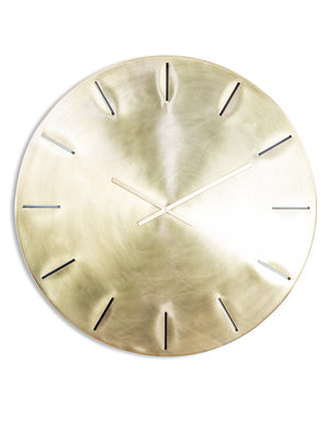 Large Brushed Brass Wall Clock
