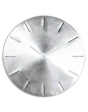 Large Brushed Steel Wall Clock