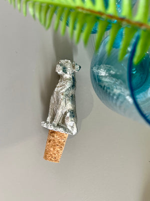 Silver Labrador Bottle Stopper