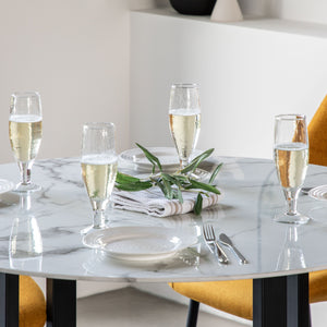 Tonnarello Round  White Marble Table