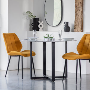 Tonnarello Round  White Marble Table