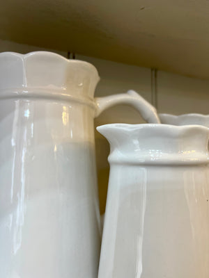 Frill Edge White Jug - 3 Sizes